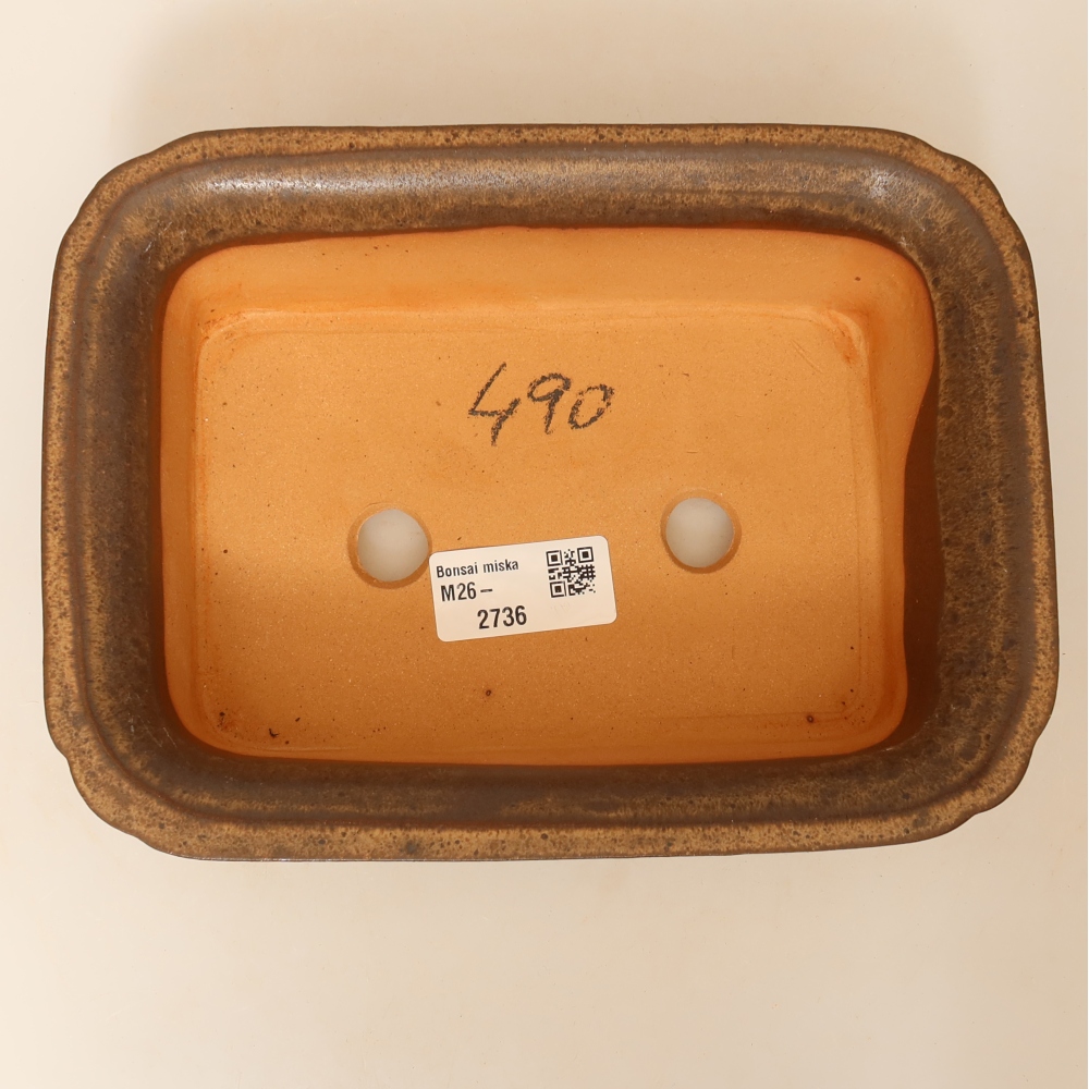 Keramikschale  20 x 15,5 x 5,5 cm, Farbe: braun
