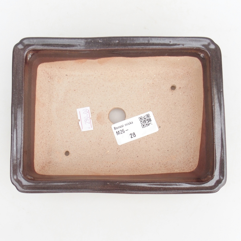 Bonsaischale aus Keramik 18 x 13,5 x 4,5 cm, braun