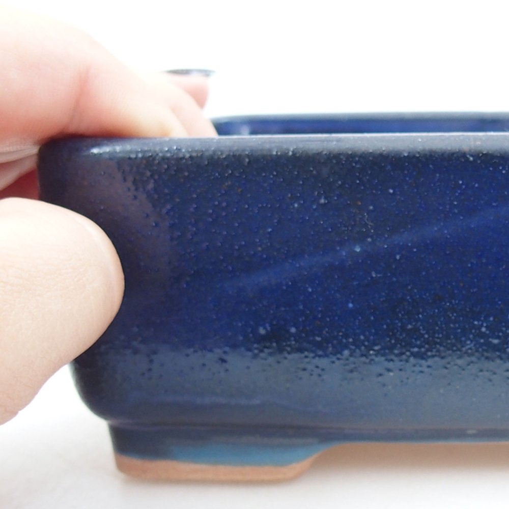 Keramik-Bonsaischale 14,5 x 11 x 5,5 cm, Farbe blau