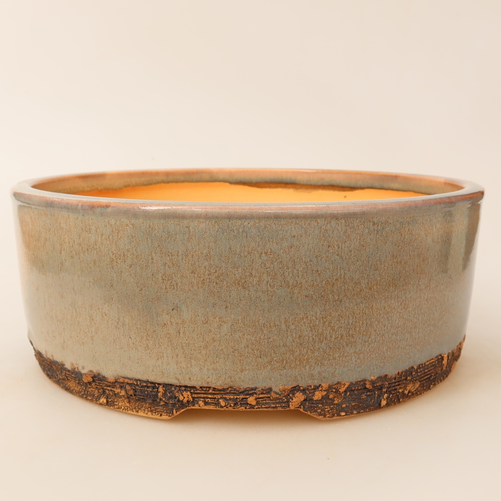 Keramik-Bonsai-Schale, 24 x 24 x 9 cm, Farbe: Grau