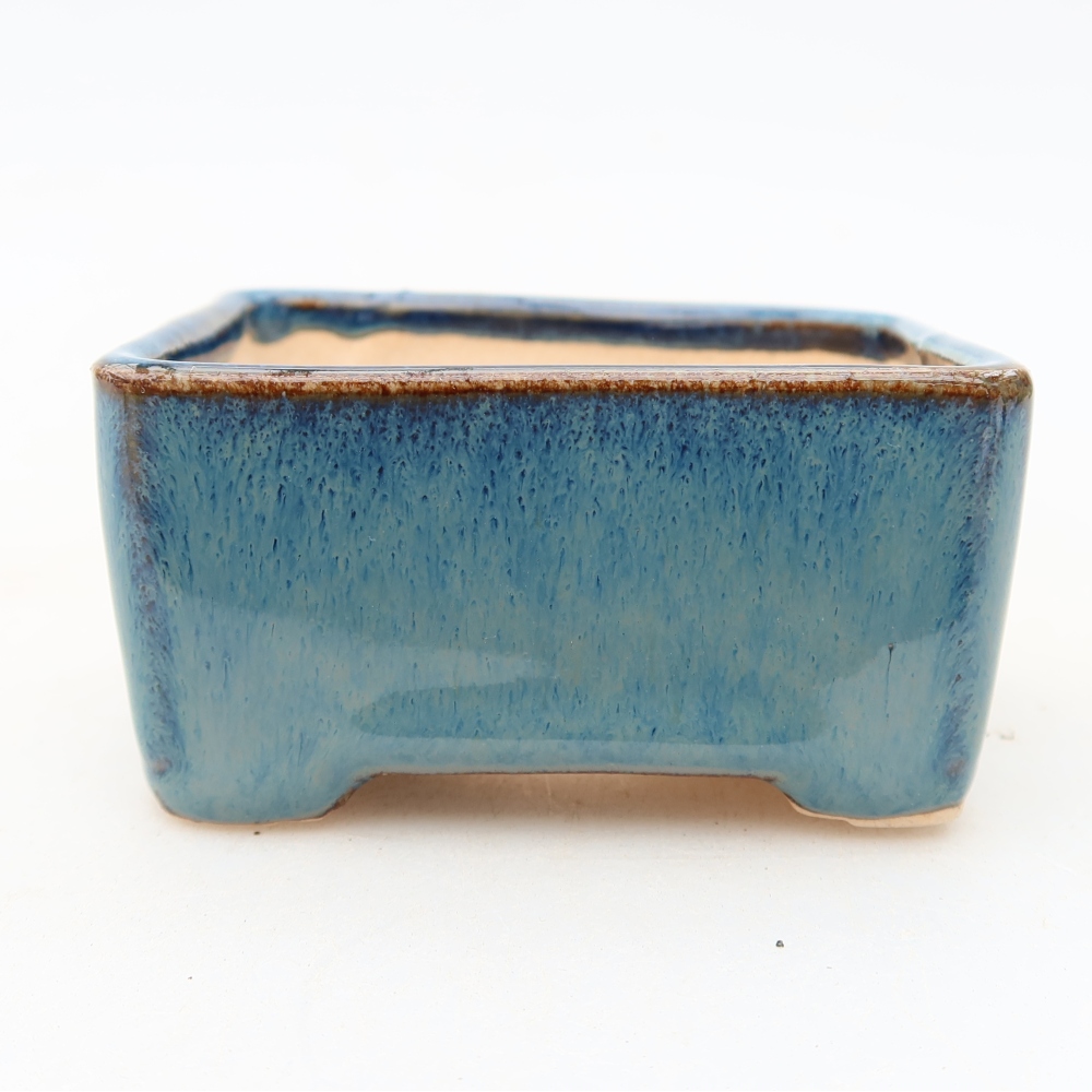Keramik-Bonsai-Schale, 6,5 x 5 x 3,5 cm, Farbe: Blau