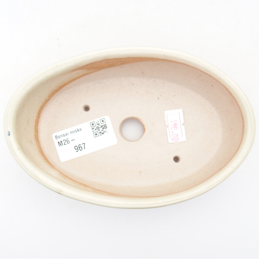 Bonsaischale aus Keramik 15 x 9,5 x 4 cm, Farbe beige