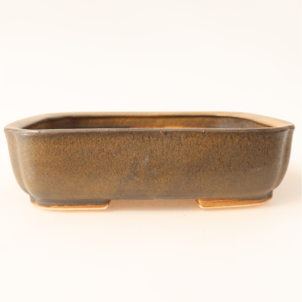 Keramik-Bonsai-Schale 18 x 14 x 4,5 cm, Farbe: braun