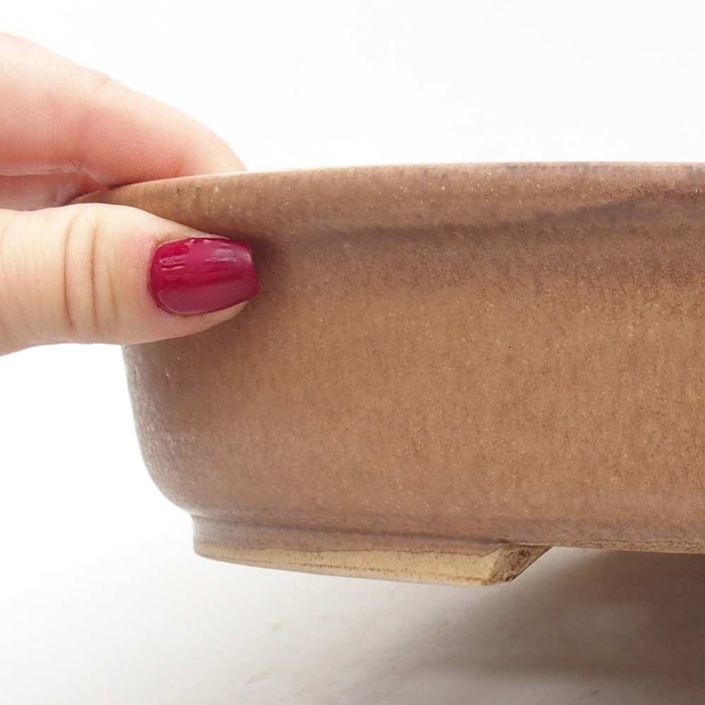 Keramik-Bonsaischale 29 x 23,5 x 7  cm, Farbe braun