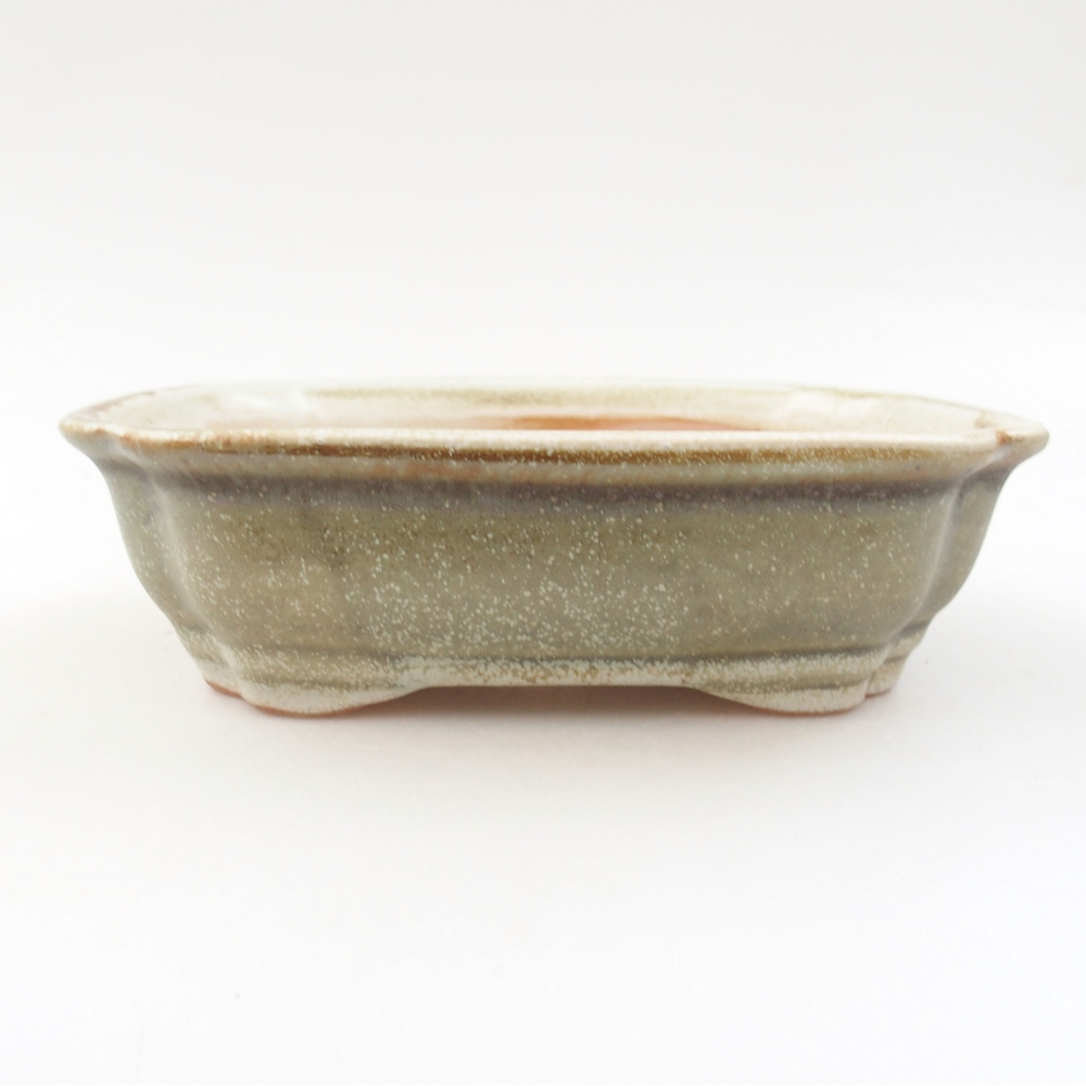 Keramik-Bonsaischale 16 x 12,5 x 4,5 cm, Farbe Grün