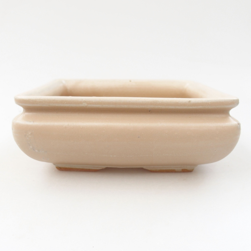Keramik-Bonsaischale 15,5 x 15,5 x 6 cm, Farbe beige