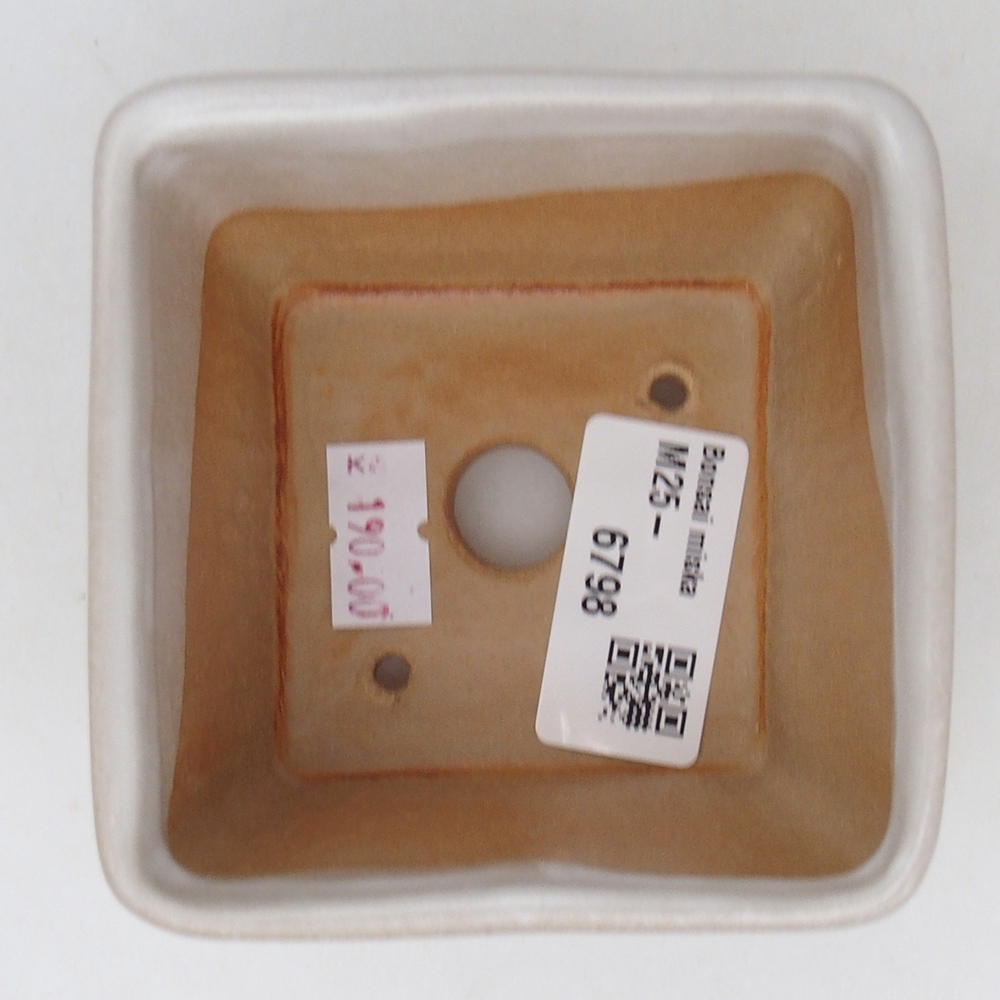 Bonsaischale aus Keramik 8,5 x 8,5 x 6 cm, weiß