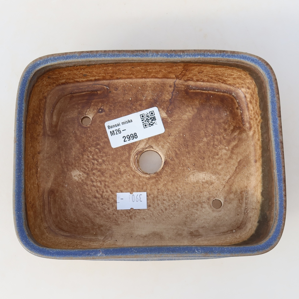 Keramik-Bonsai-Schale, 17 × 13,5 × 4,5 cm, Farbe: blau
