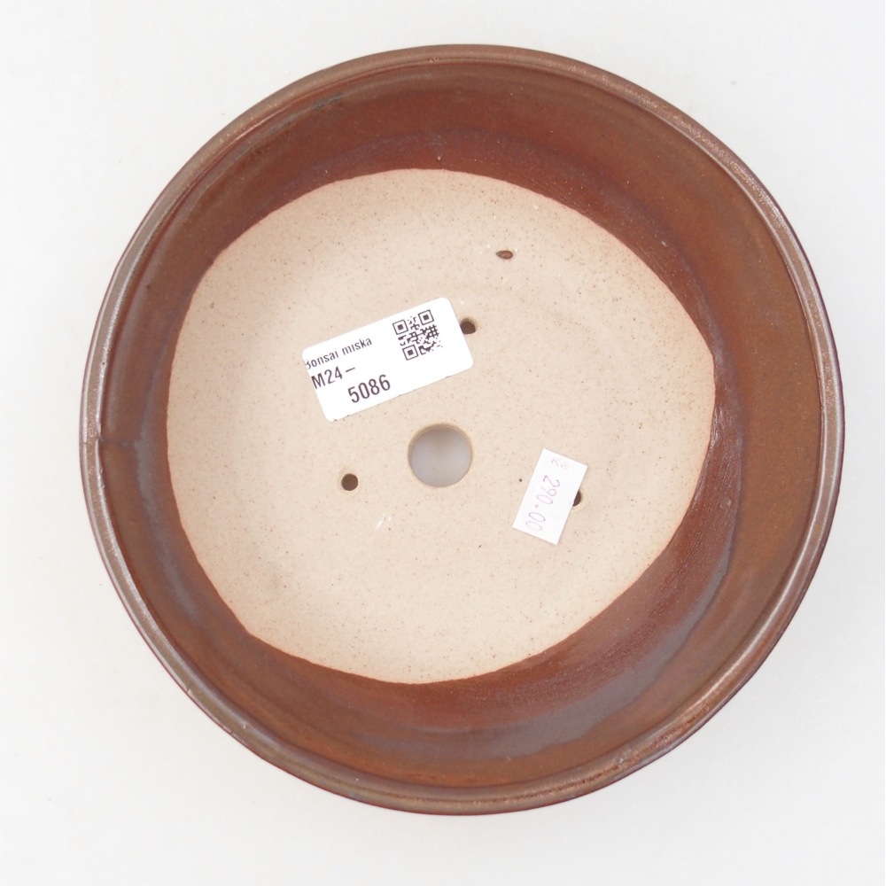 Keramik-Bonsaischale 17,5 x 17,5 x 5 cm, Farbe braun