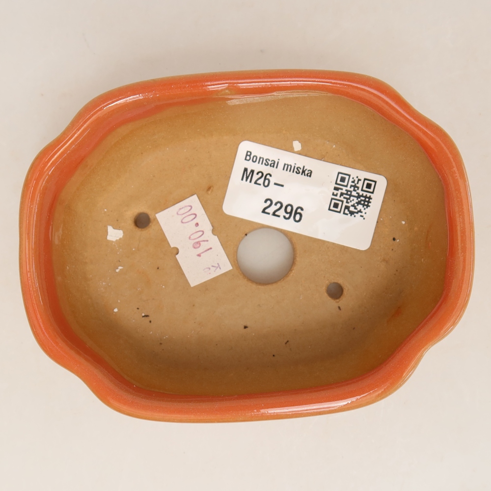 Keramik-Bonsai-Schale, 10,5 × 8 × 4 cm, Farbe: Orange