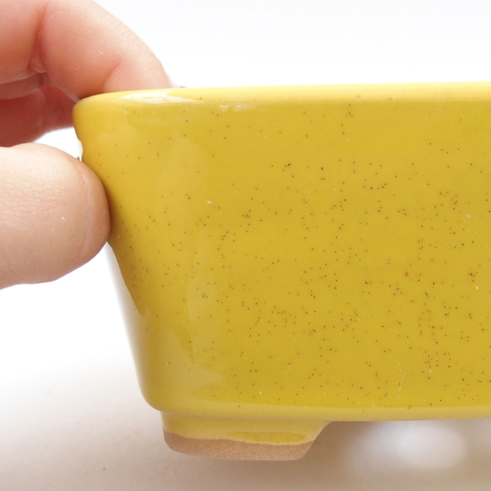 Keramik-Bonsaischale 13,5 x 10 x 6 cm, Farbe gelb