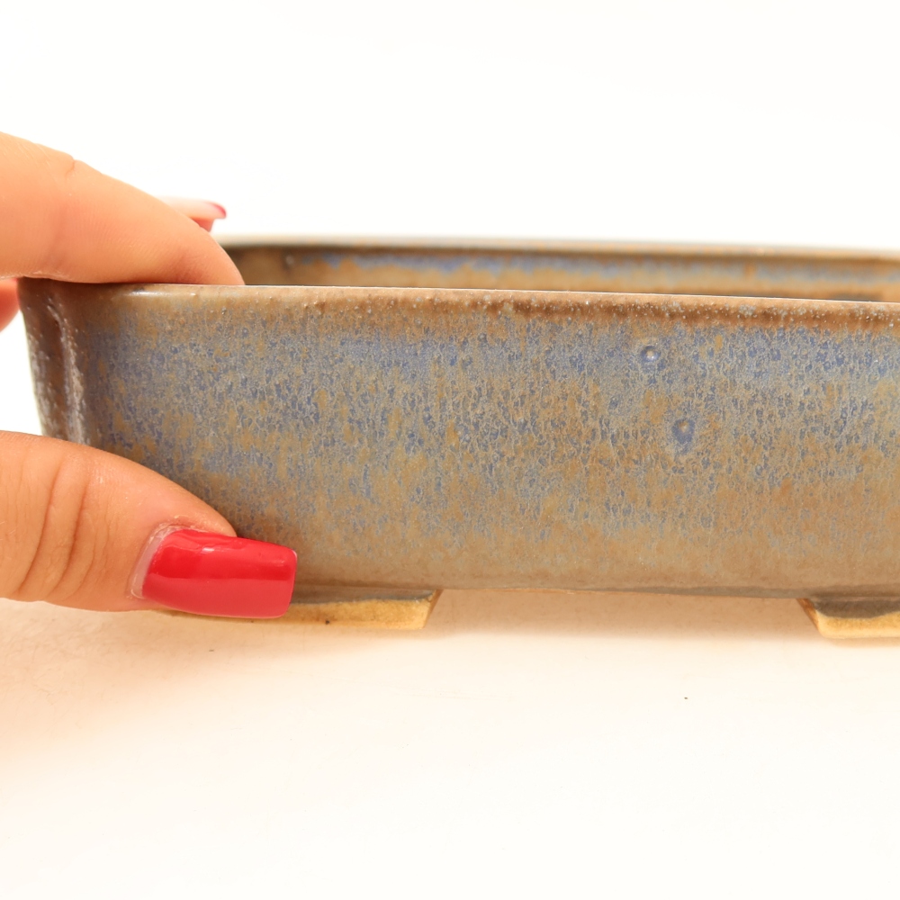 Keramik-Bonsai-Schale 18 x 14 x 4,5 cm, Farbe: Blau