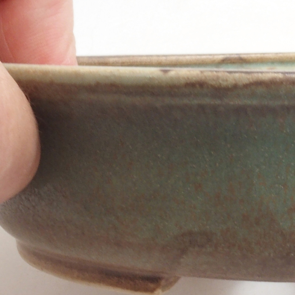 Bonsaischale aus Keramik 15 x 14 x 4 cm, Farbe Grün