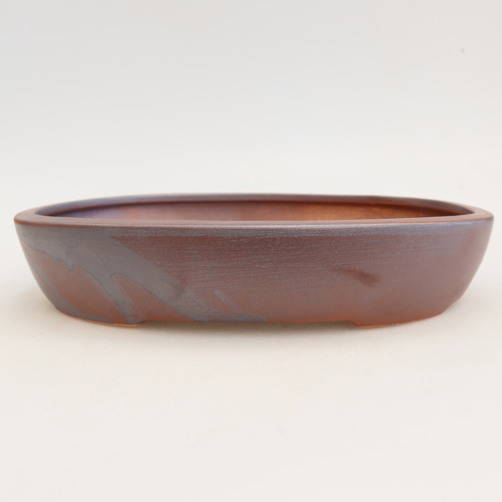 Bonsaischale aus Keramik 22 x 17 x 4 cm, metallfarben
