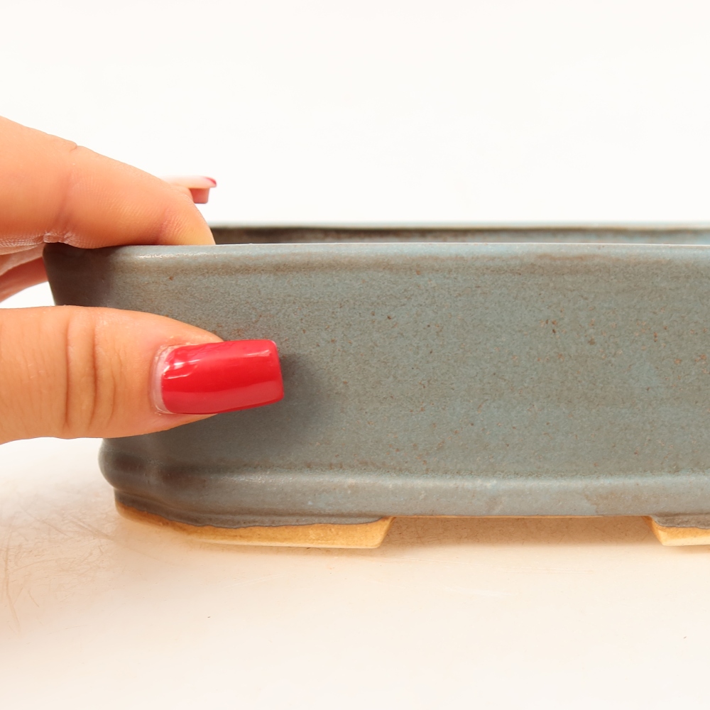 Keramik-Bonsai-Schale, 17,5 × 14,5 × 5 cm, Farbe: Blau