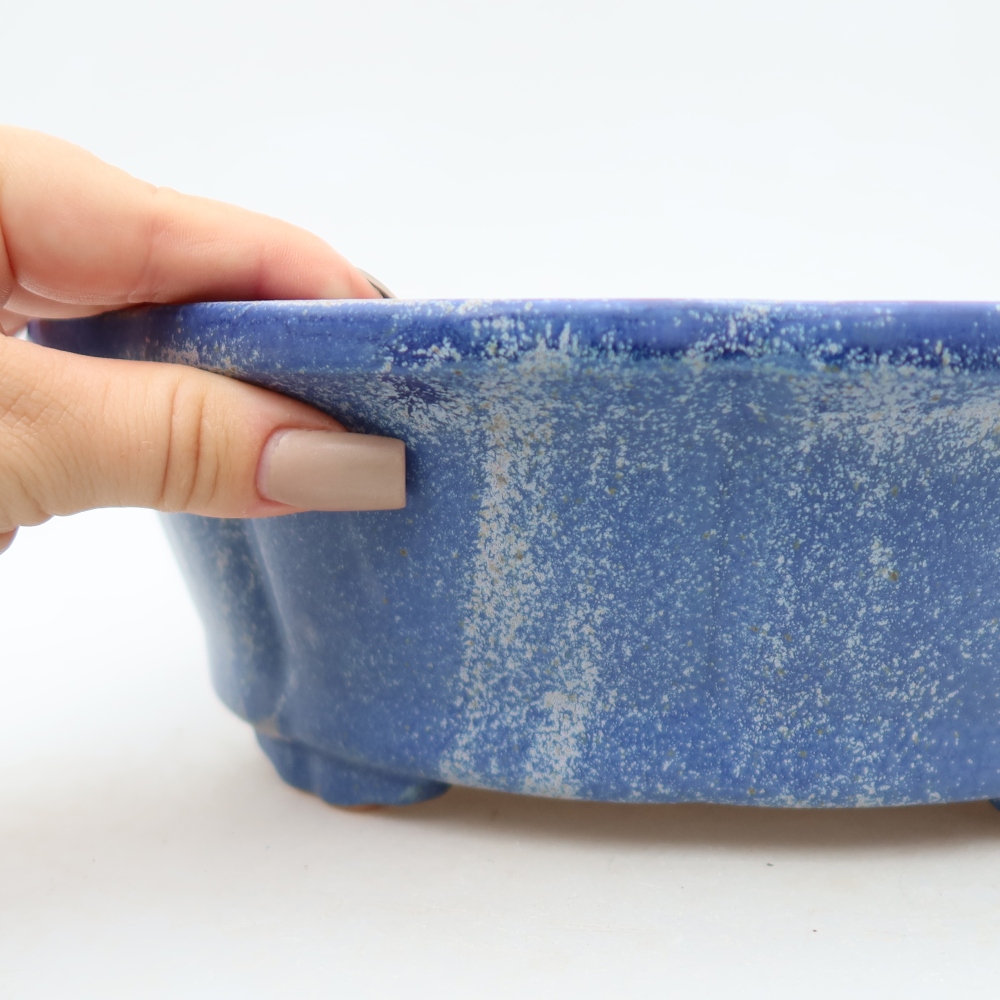 Bonsaischale aus Keramik 26,5 x 26,5 x 8,5 cm, Farbe blau