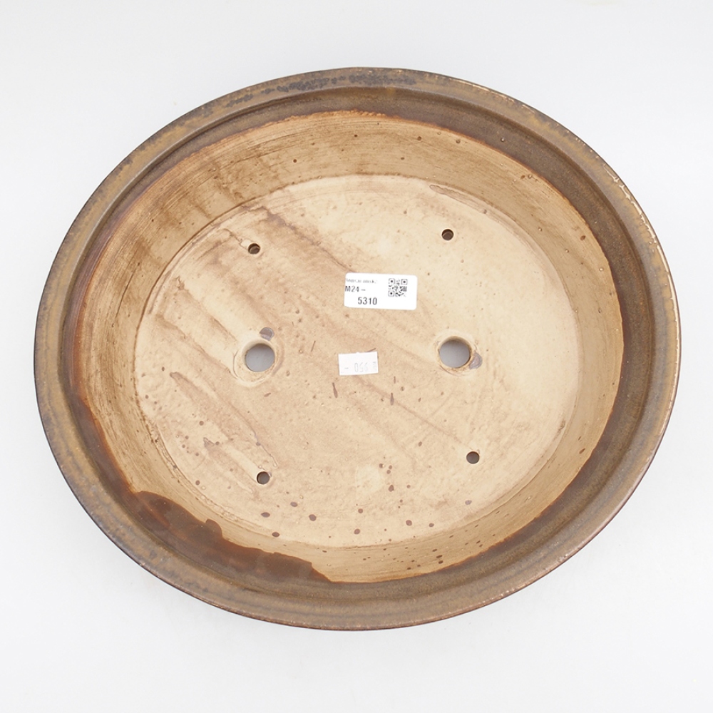 Keramik-Bonsaischale 32 x 29 x 7 cm, Farbe Braun