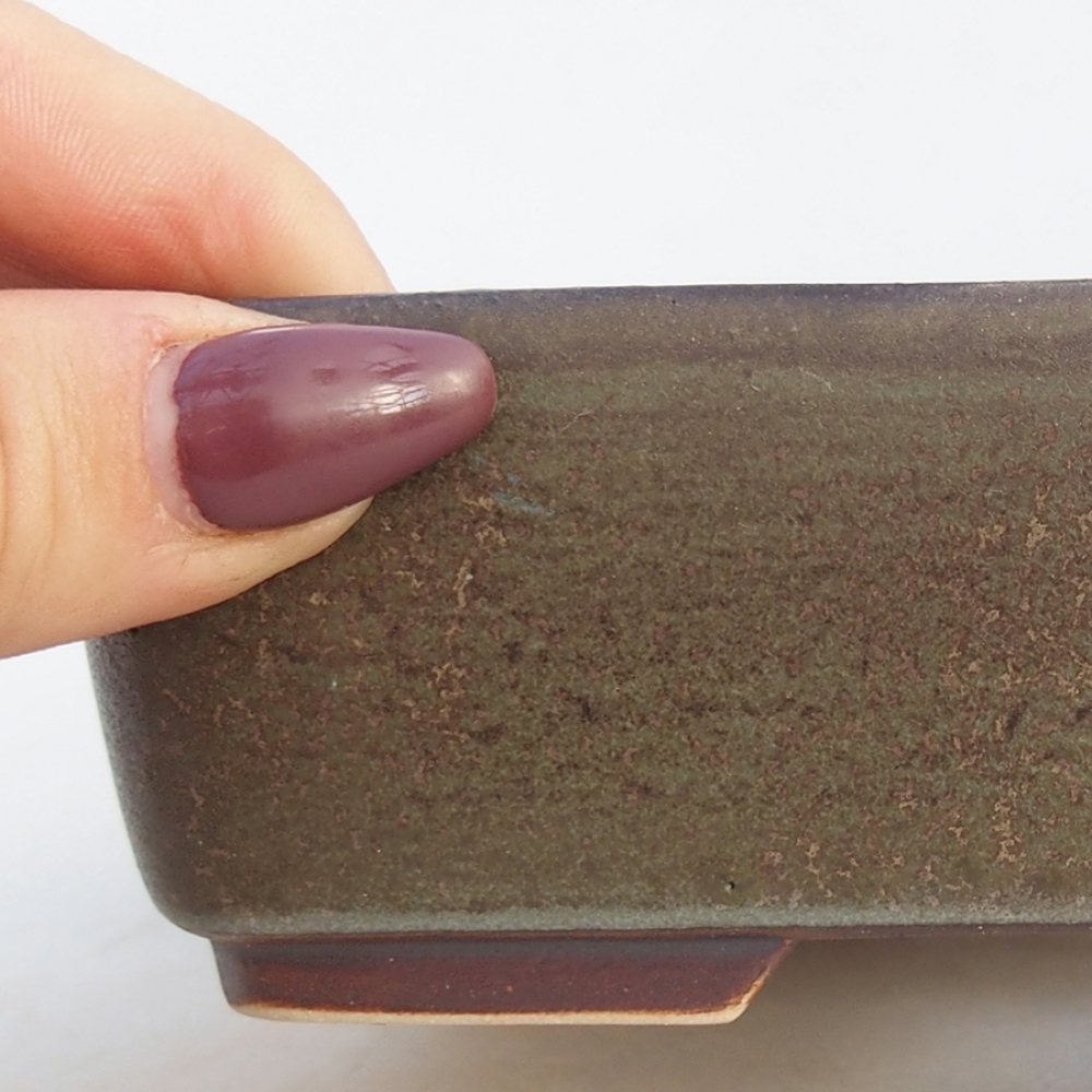 Keramik-Bonsaischale 14,5 x 12 x 4,5 cm, Farbe Grün