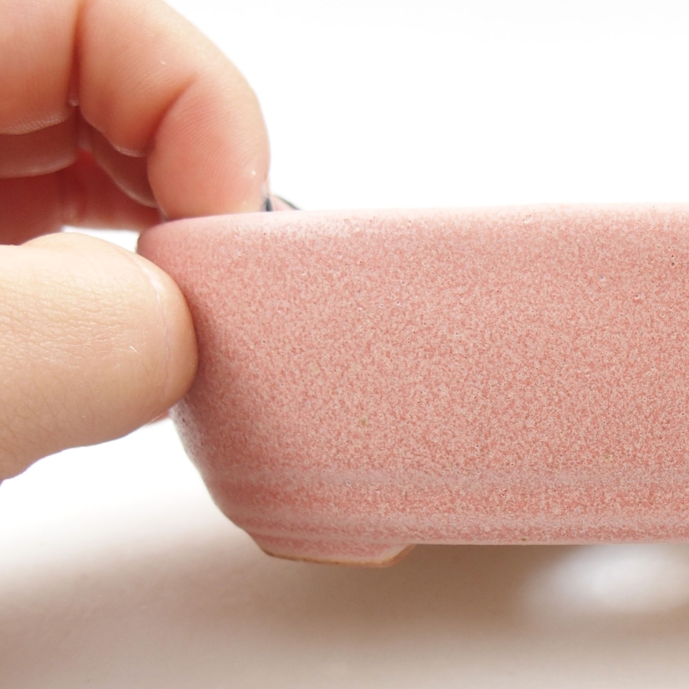 Keramik-Bonsaischale 13 x 9 x 4 cm, Farbe rosa