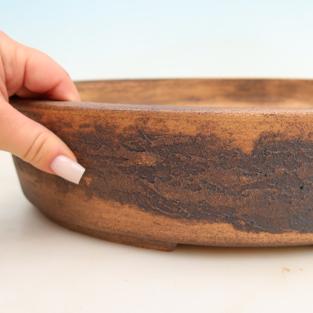 Keramik-Bonsai-Schale 37 x 30,5 x 8 cm, Farbe: braun