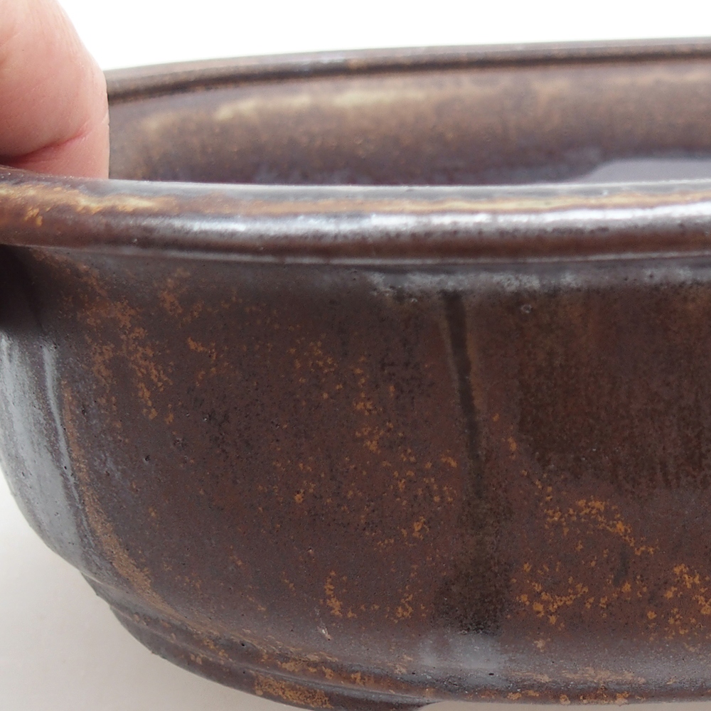 Bonsaischale aus Keramik 23 x 19 x 7 cm, metallfarben