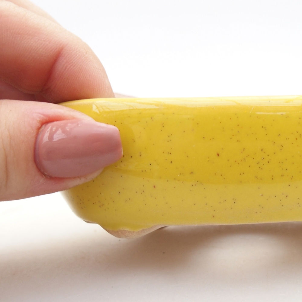 Bonsaischale aus Keramik 9 x 6,5 x 3 cm, gelb