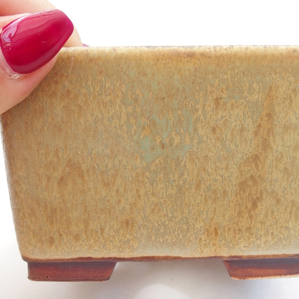 Bonsaischale aus Keramik 8,5 x 8,5 x 5,5 cm,  Farbe Grün