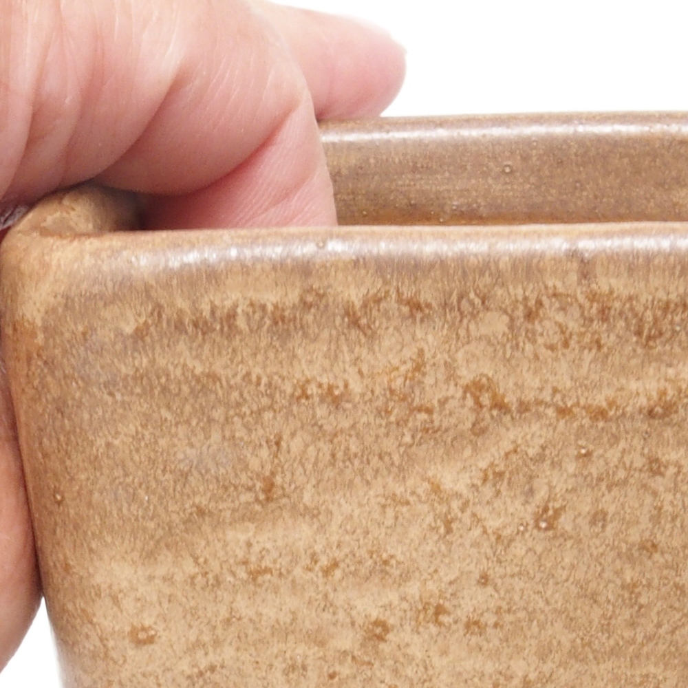 Keramik-Bonsaischale 8,5 x 8,5 x 11 cm, Farbe braun