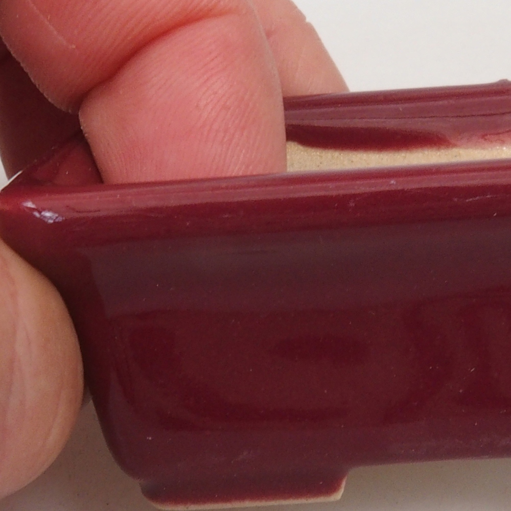Mini-Bonsaischale 6 x 4 x 2,5 cm, Farbe Burgunder