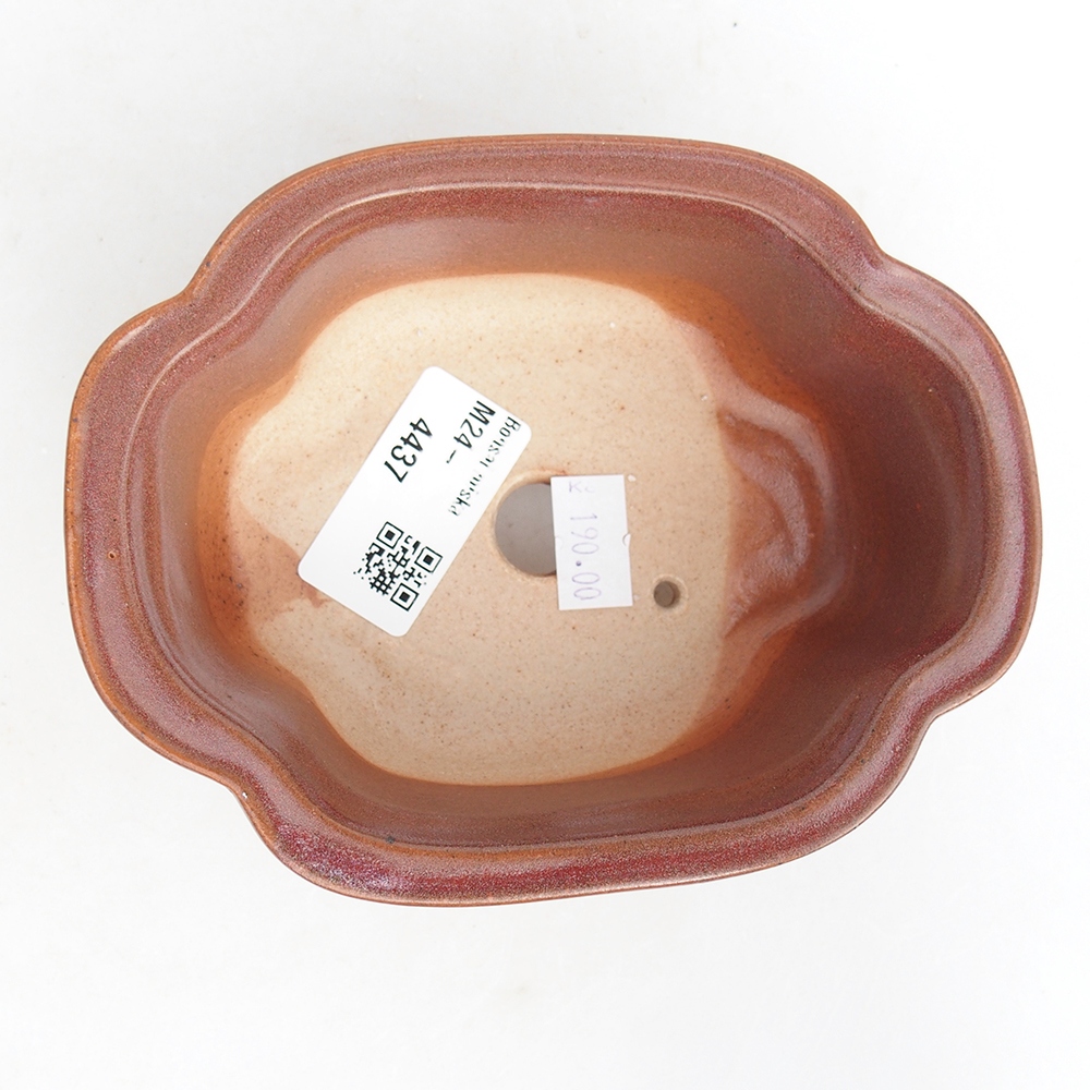 Keramik-Bonsaischale 13 x 10,5 x 5,5 cm, Weinfarbe