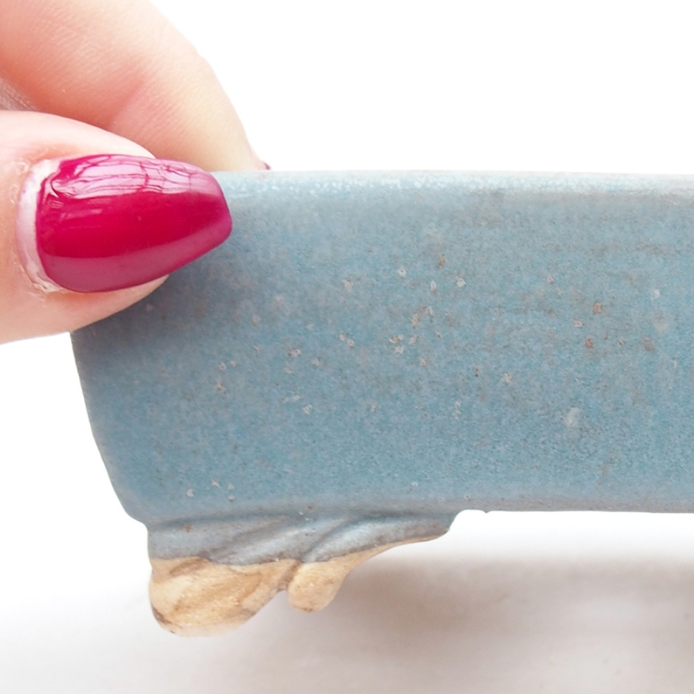 Bonsaischale aus Keramik 10 x 8,5 x 4 cm, Farbe blau
