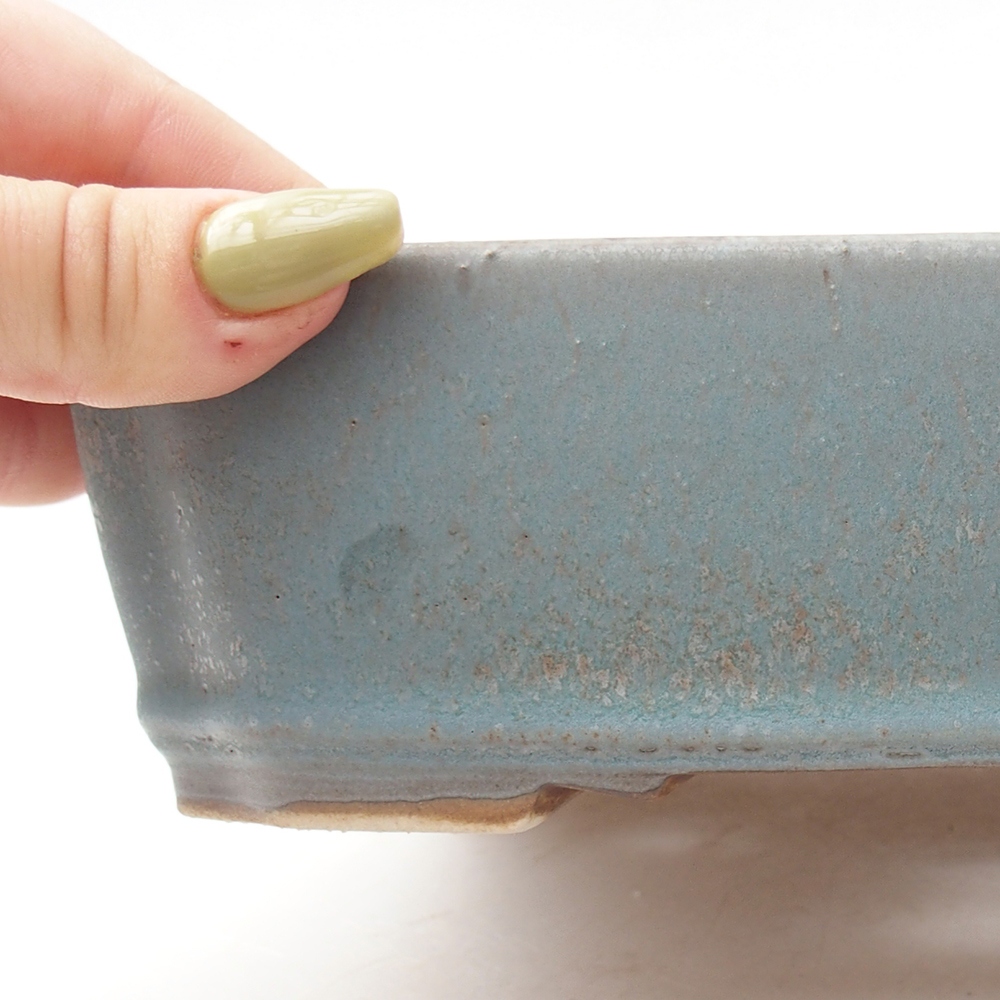 Keramik-Bonsaischale 21,5 x 18 x 5,5  cm, Farbe blau