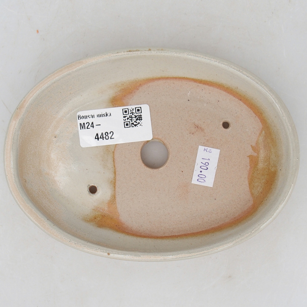 Keramik-Bonsaischale 15,5 x 11 x 2,5 cm, Beige Farbe