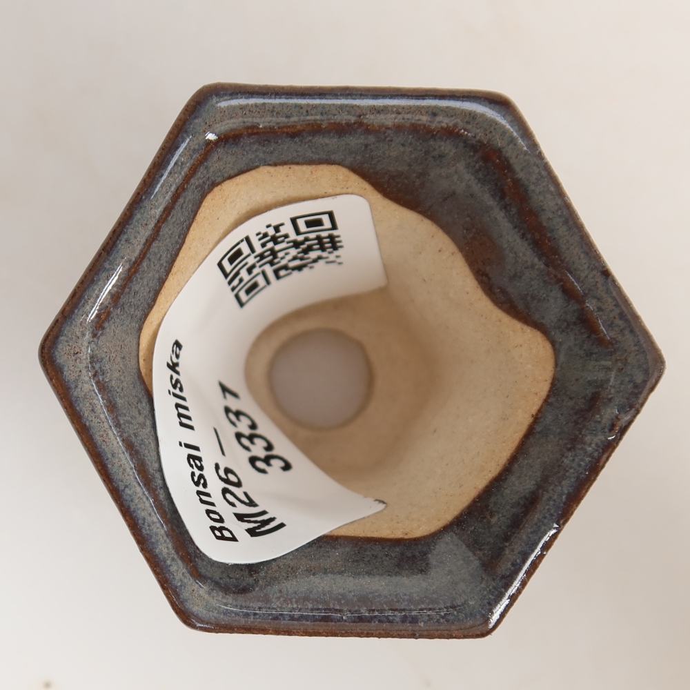 Keramik-Bonsai-Schale 4,5 x 4 x 3,5 cm, Farbe: Grau