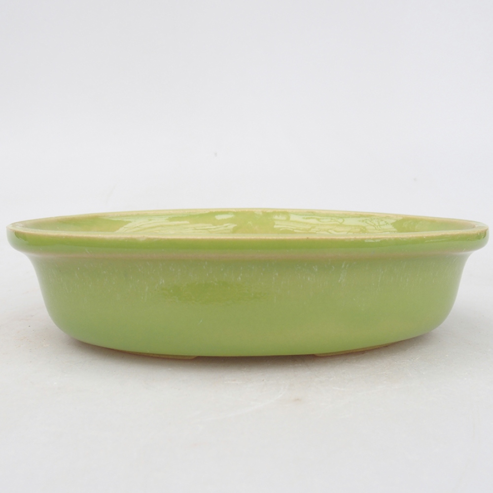 Bonsaischale aus Keramik 15 x 11 x 3,5 cm, Farbe grün