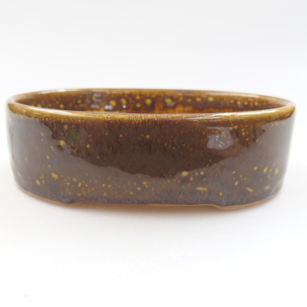 Keramik-Bonsaischale 13 x 10 x 4 cm, Farbe gelb