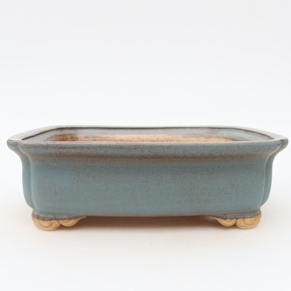 Keramik-Bonsai-Schale, 20 × 17,5 × 6 cm, Farbe: Blau