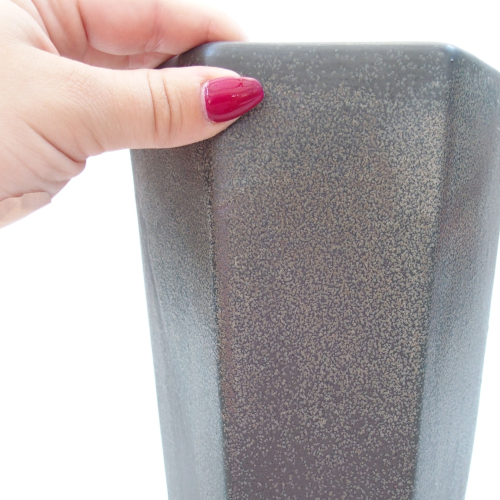Keramik-Bonsaischale 13 x 11,5 x 17 cm, Farbe grau