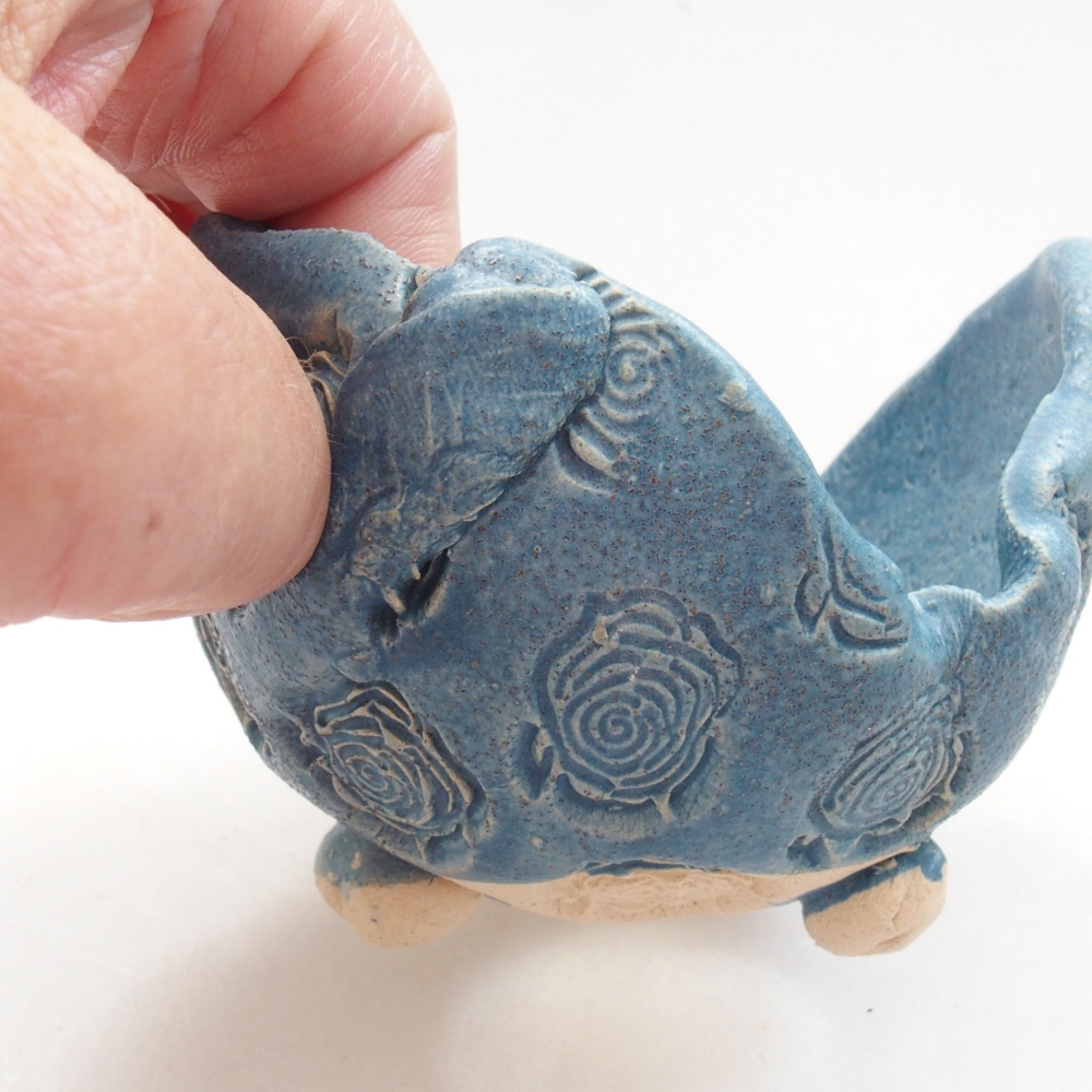 Keramikschale 7 x 7 x 6 cm, Farbe blau