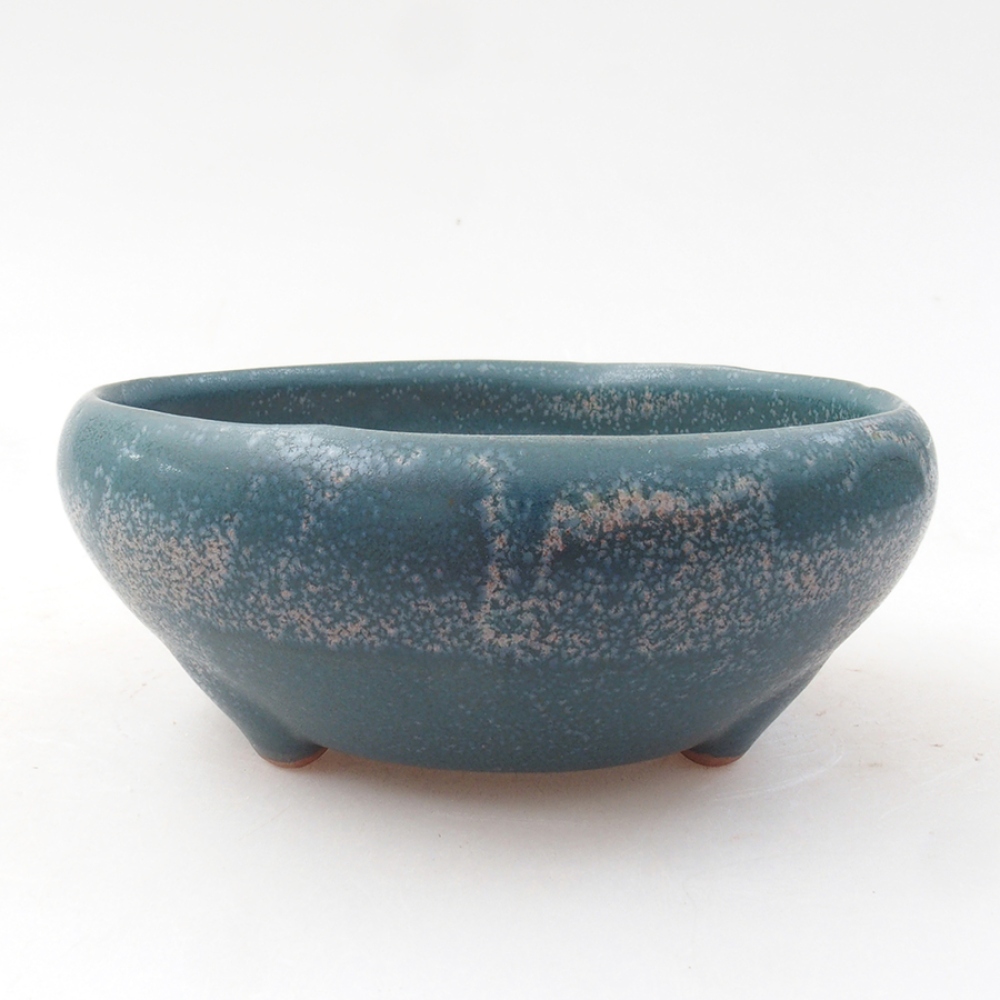 Keramik-Bonsaischale 11 x 11 x 5 cm, Farbe blau