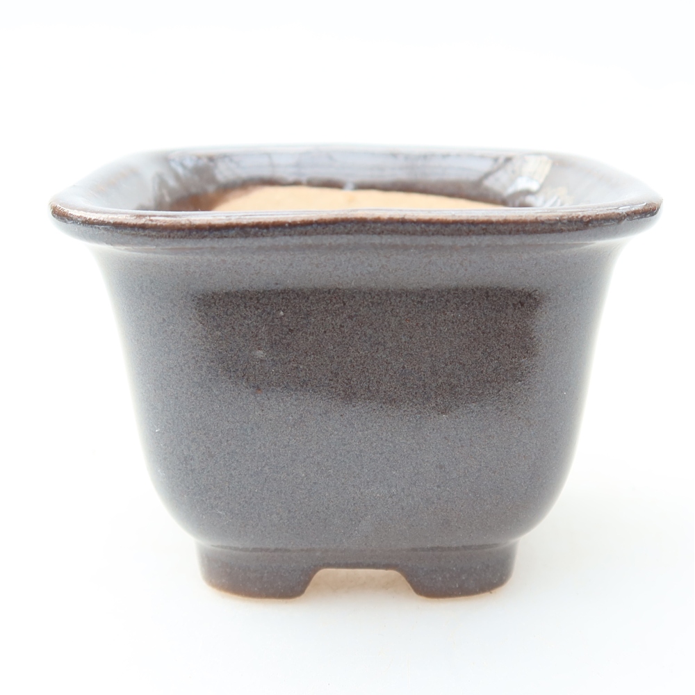 Keramik-Bonsai-Schale 6,5 x 6,5 x 5 cm, Farbe: grau