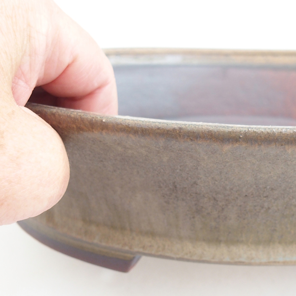 Bonsaischale aus Keramik 27 x 24 x 6 cm, braun