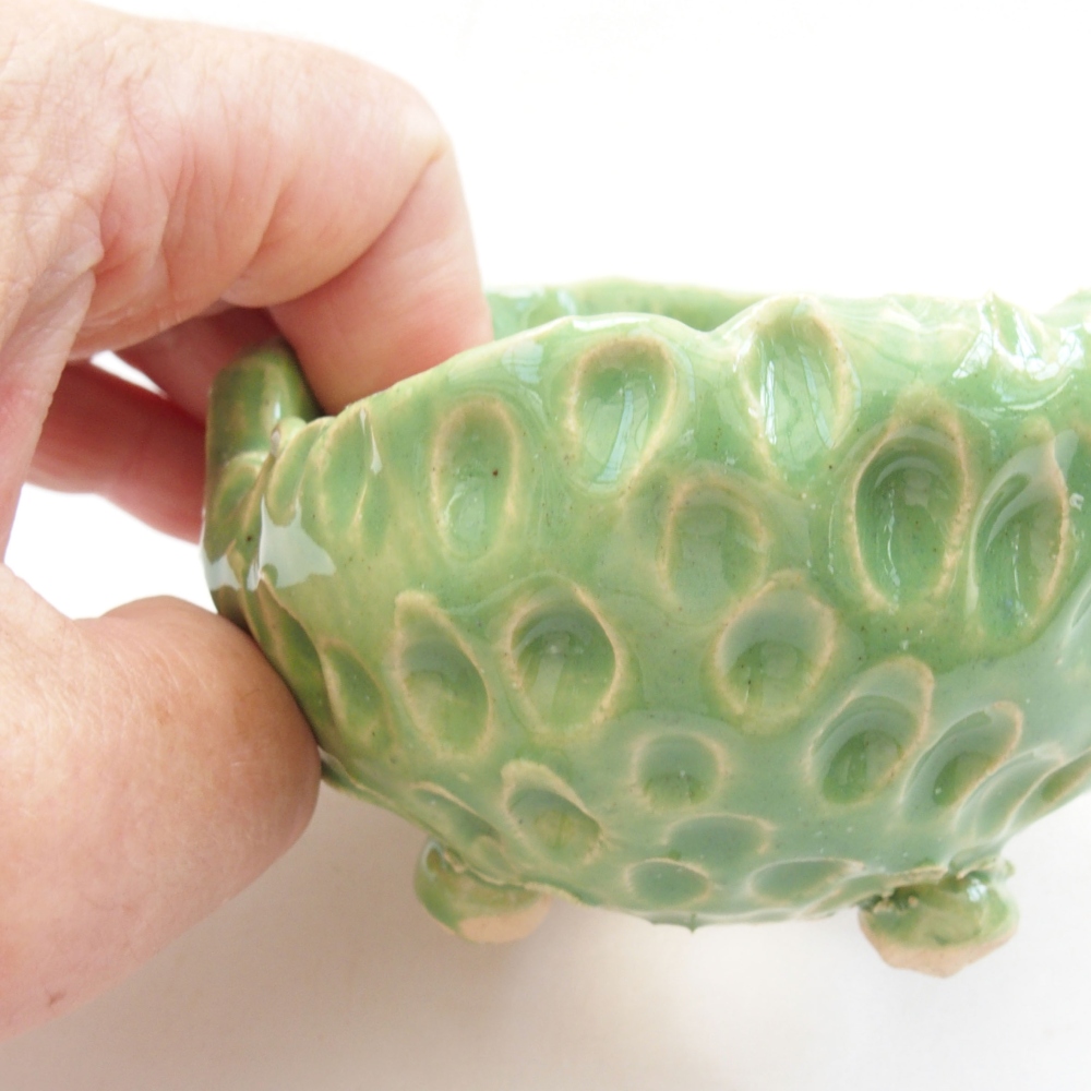 Keramikschale 7,5 x 7,5 x 5,5 cm, Farbe grün
