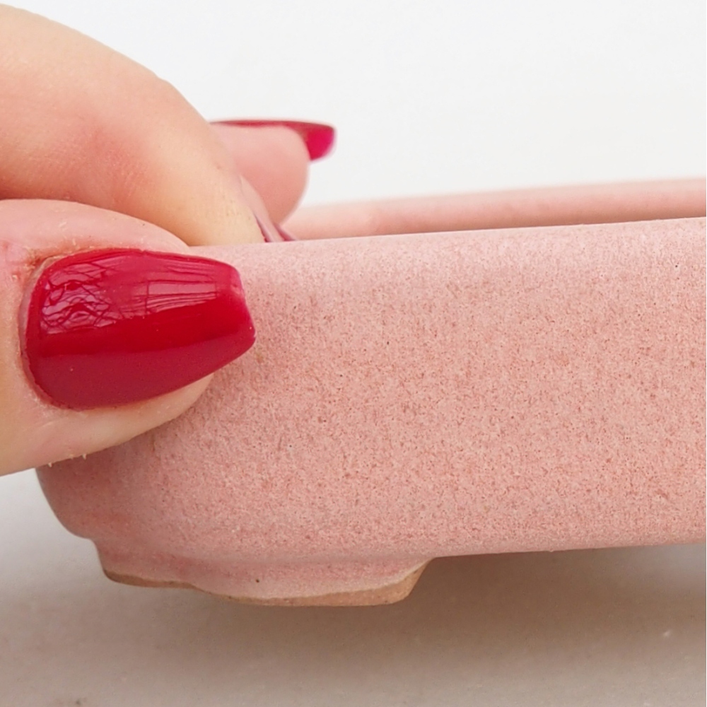 Bonsaischale aus Keramik 12,5 x 9 x 3 cm, rosa
