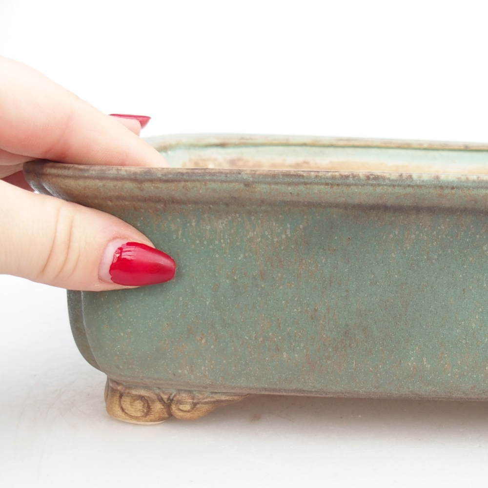 Bonsaischale aus Keramik 25 x 20 x 7,5 cm, grün