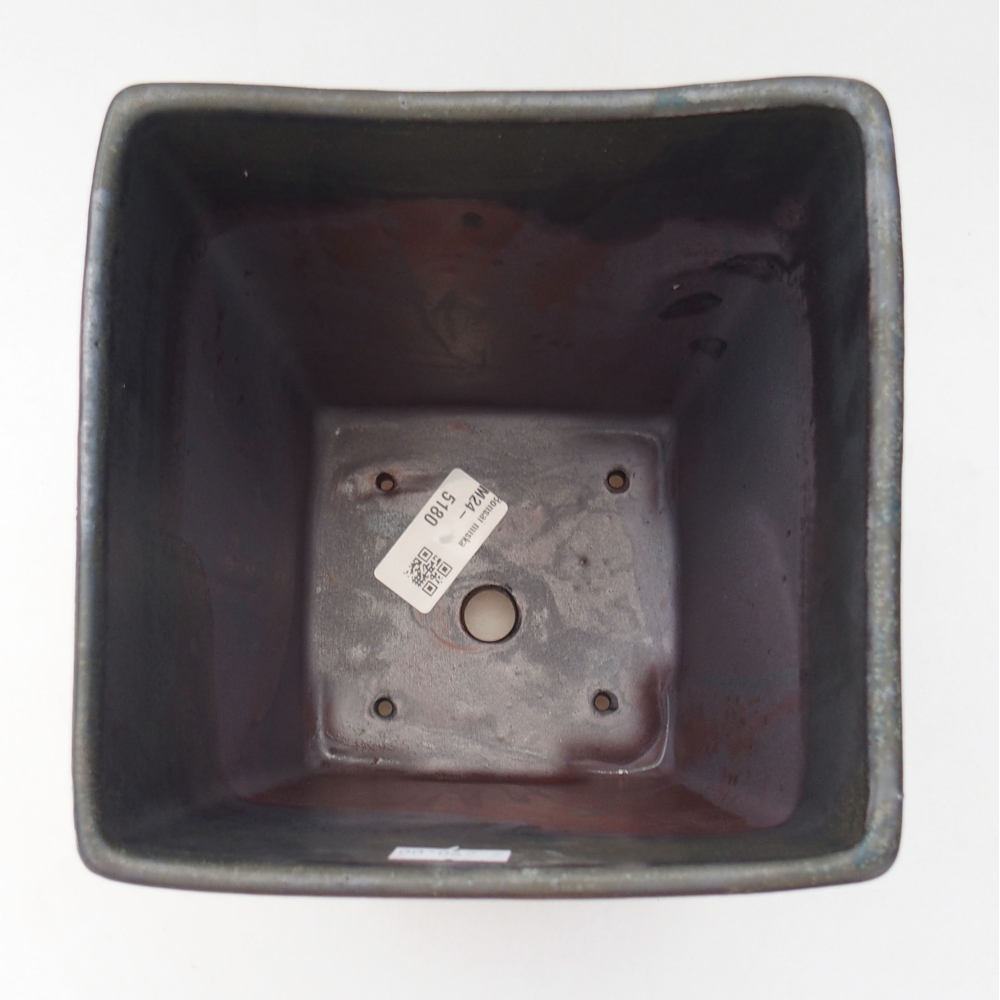 Keramik-Bonsaischale 15 x 15 x 19 cm, Farbe grau