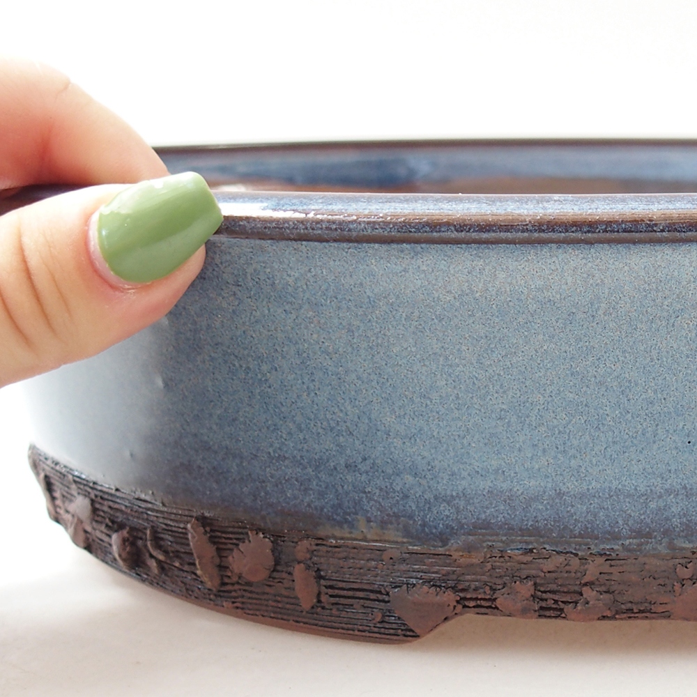 Bonsaischale aus Keramik 26,5 x 26,5 x 7 cm, Farbe blau