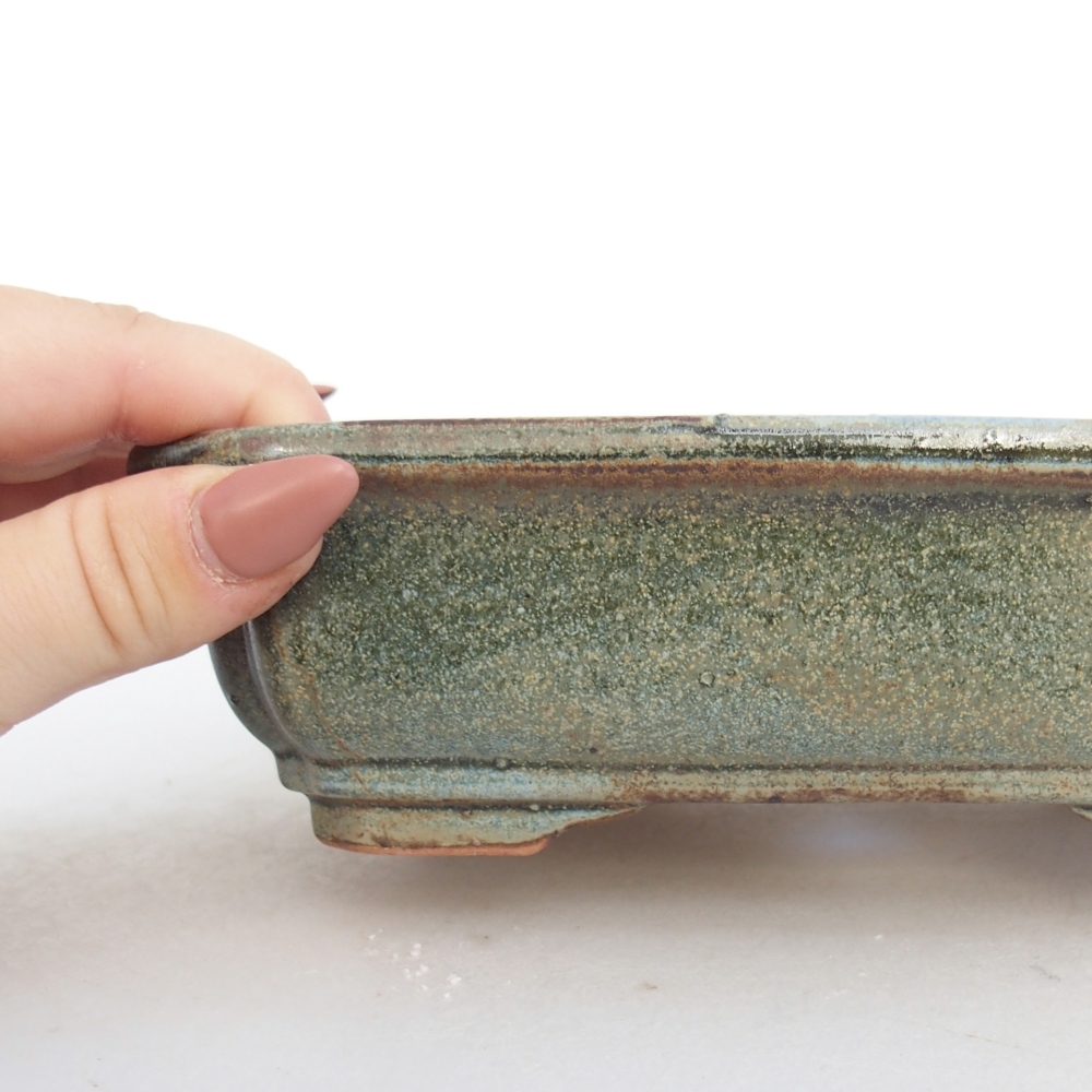 Bonsaischale aus Keramik 18 x 13,5 x 5 cm, grau