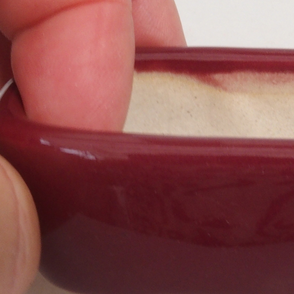 Mini-Bonsaischale 5,5 x 4,5 x 2 cm, Farbe Burgunder