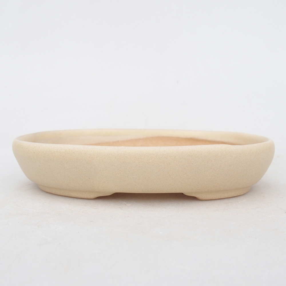 Keramik-Bonsaischale 13,5 x 10 x 3 cm, Farbe beige
